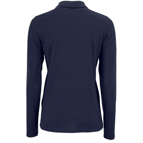 Рубашка поло женская с длинным рукавом Perfect LSL Women, темно-синяя Рубашка поло женская с длинным рукавом Perfect LSL Women, темно-синяя