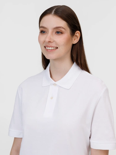 Рубашка поло унисекс Pacific, белая Рубашка поло унисекс Pacific, белая