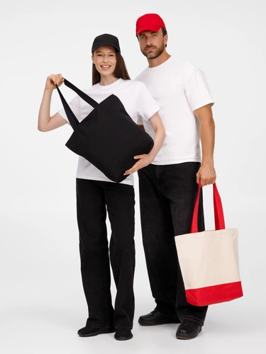 Холщовая сумка Shopaholic, красная Холщовая сумка Shopaholic, красная