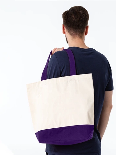 Холщовая сумка Shopaholic, фиолетовая Холщовая сумка Shopaholic, фиолетовая