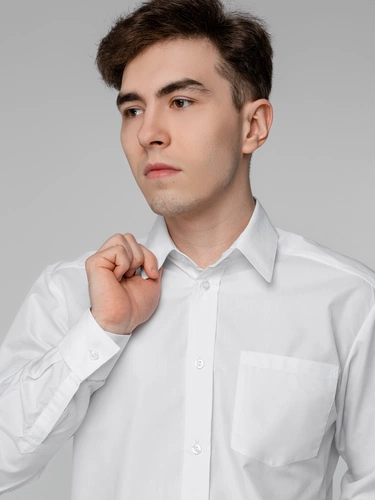 Рубашка мужская с длинным рукавом Collar, белая Рубашка мужская с длинным рукавом Collar, белая