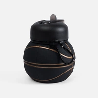 Складная бутылка для воды Basketball Flex, черная