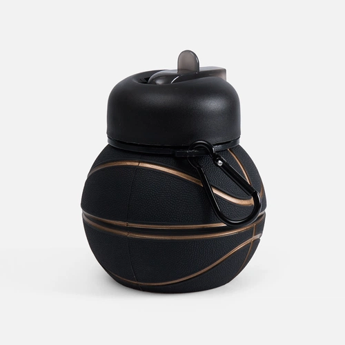 Складная бутылка для воды Basketball Flex, черная Складная бутылка для воды Basketball Flex, черная