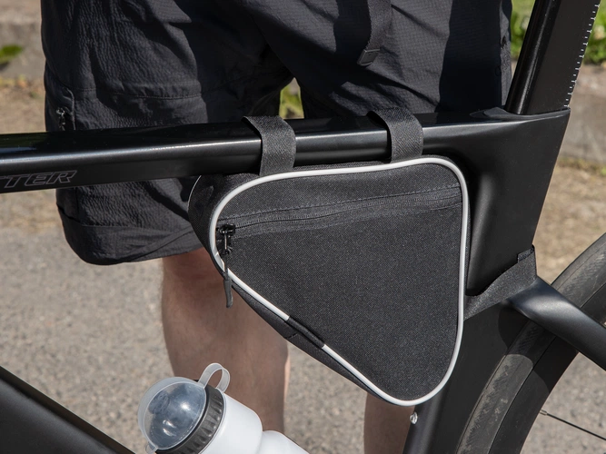 Велосумка на раму BikeLine Mini, черная с белым Велосумка на раму BikeLine Mini, черная с белым