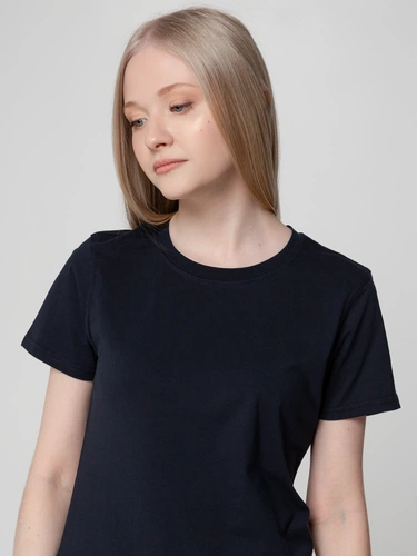 Футболка женская T-bolka Lady, темно-синяя Футболка женская T-bolka Lady, темно-синяя