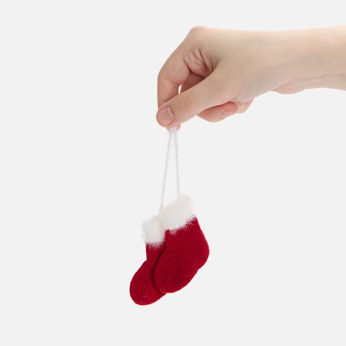 Подвеска на елку «Вьюжка», носочки, красная Подвеска на елку «Вьюжка», носочки, красная