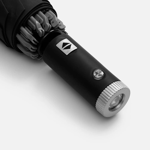 Зонт обратного сложения Norsken с фонариком, черный Зонт обратного сложения Norsken с фонариком, черный