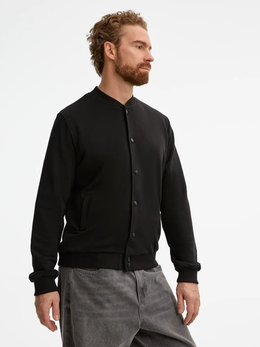 Бомбер унисекс Nuppu, черный Бомбер унисекс Nuppu, черный