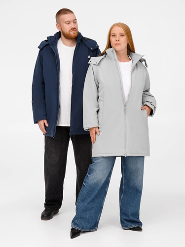 Куртка-парка унисекс Sfera, темно-синяя Куртка-парка унисекс Sfera, темно-синяя