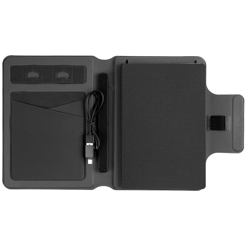 Органайзер с блокнотом и аккумулятором Oiro, черный Органайзер с блокнотом и аккумулятором Oiro, черный