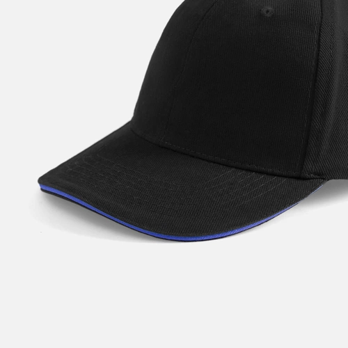 Бейсболка Buffalo, черная с ярко-синим Бейсболка Buffalo, черная с ярко-синим