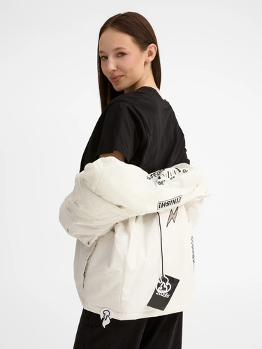 Куртка унисекс Veter, молочно-белая с нанесением и кастомизацией Куртка унисекс Veter, молочно-белая с нанесением и кастомизацией