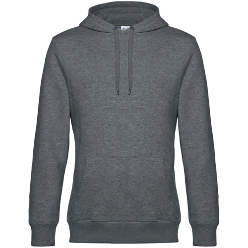 Толстовка с капюшоном унисекс King, темно-серый меланж Толстовка с капюшоном унисекс King, темно-серый меланж