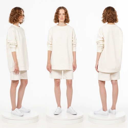 Свитшот унисекс S1, молочно-белый Свитшот унисекс S1, молочно-белый