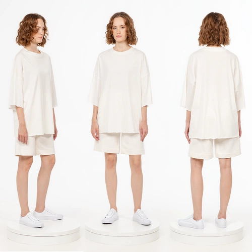 Футболка унисекс оверсайз T1, молочно-белая Футболка унисекс оверсайз T1, молочно-белая