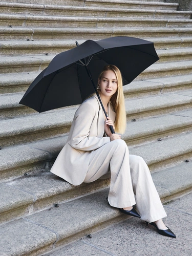 Зонт-трость Domelike, черный Зонт-трость Domelike, черный