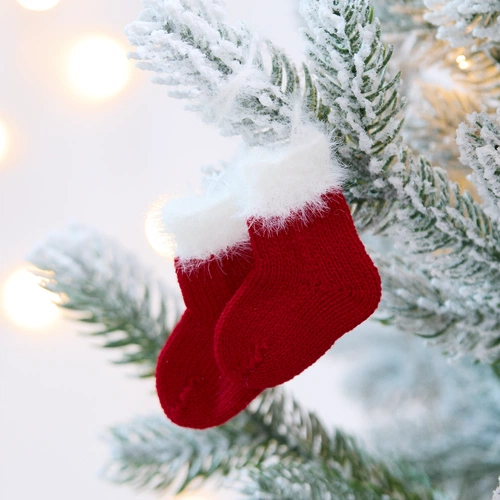 Подвеска на елку «Вьюжка», носочки, красная Подвеска на елку «Вьюжка», носочки, красная