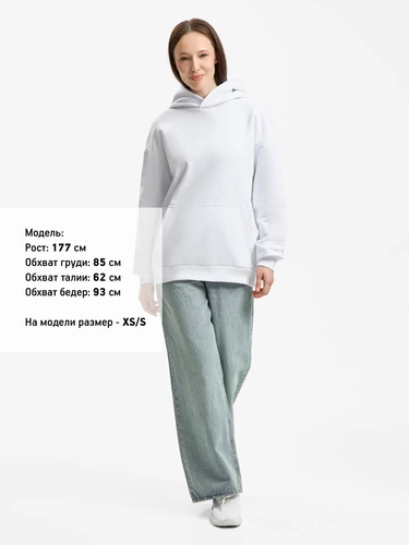 Худи унисекс оверсайз Daylero, белое Худи унисекс оверсайз Daylero, белое