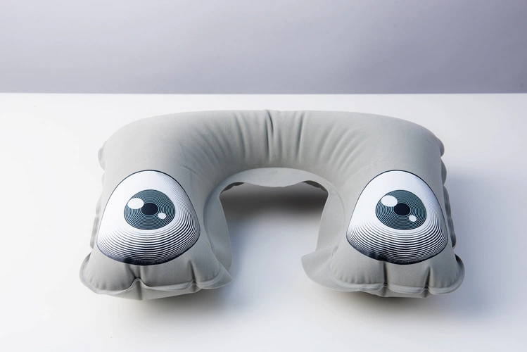 Надувная подушка под шею в чехле Sleep, серая Надувная подушка под шею в чехле Sleep, серая