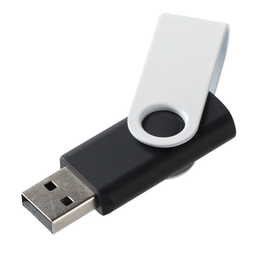 Флешка Twist Color, черная с белым, 8 Гб Флешка Twist Color, черная с белым, 8 Гб