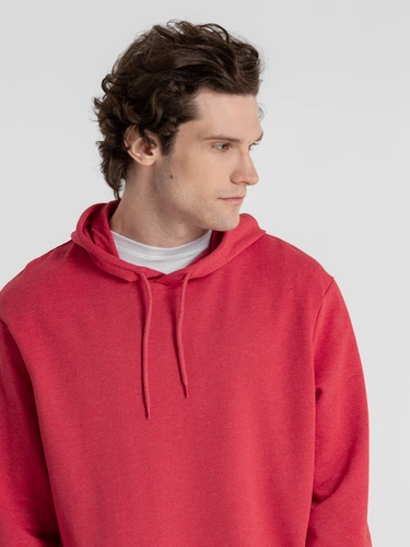 Толстовка с капюшоном унисекс Hoodie, красный меланж Толстовка с капюшоном унисекс Hoodie, красный меланж