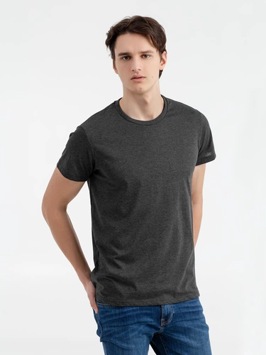 Футболка мужская Regent Fit 150, черный меланж Футболка мужская Regent Fit 150, черный меланж