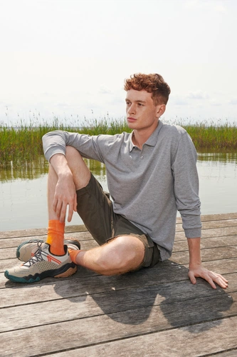 Рубашка поло унисекс с длинным рукавом Planet LSL, белая Рубашка поло унисекс с длинным рукавом Planet LSL, белая