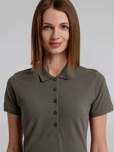 Рубашка поло женская Neptune, темно-серая Рубашка поло женская Neptune, темно-серая