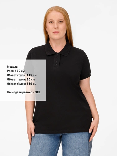 Рубашка поло женская Virma Premium Lady, черная Рубашка поло женская Virma Premium Lady, черная