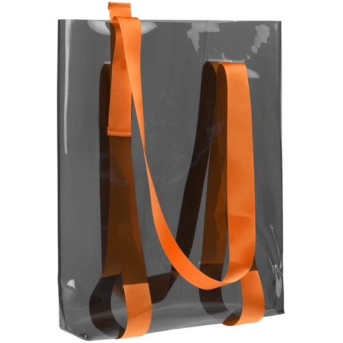 Шопер Clear Fest, прозрачный серый с оранжевыми ручками Шопер Clear Fest, прозрачный серый с оранжевыми ручками