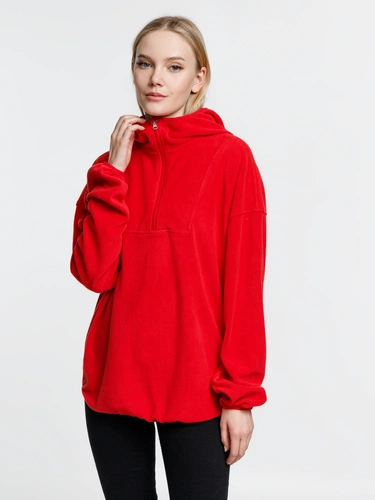 Анорак флисовый унисекс Fliska, красный Анорак флисовый унисекс Fliska, красный