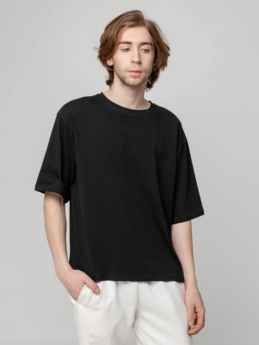 Футболка унисекс оверсайз Street Vibes, черная Футболка унисекс оверсайз Street Vibes, черная