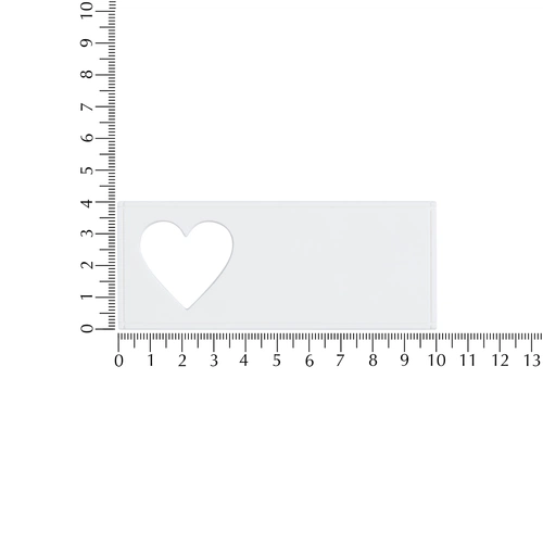Лейбл из ПВХ с вырубкой «Сердце», белый Лейбл из ПВХ с вырубкой «Сердце», белый