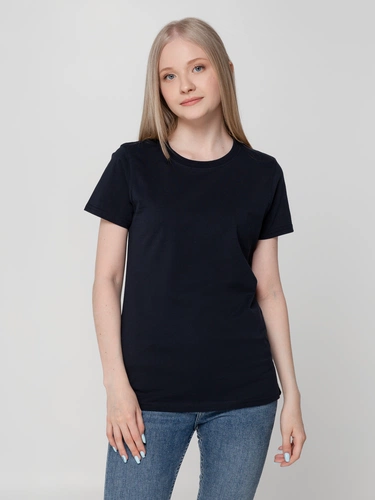 Футболка женская T-bolka Lady, темно-синяя Футболка женская T-bolka Lady, темно-синяя