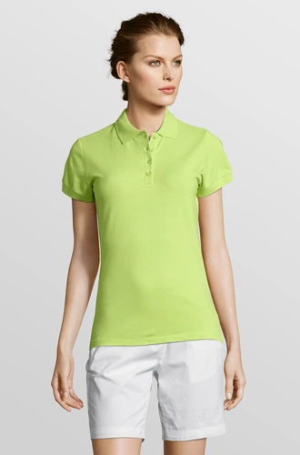 Рубашка поло женская People 210, зеленое яблоко Рубашка поло женская People 210, зеленое яблоко