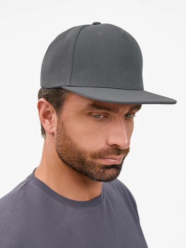 Бейсболка Epicore с прямым козырьком, серая Бейсболка Epicore с прямым козырьком, серая