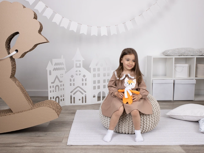 Мягкая игрушка Beastie Toys, лисенок с белым шарфом Мягкая игрушка Beastie Toys, лисенок с белым шарфом