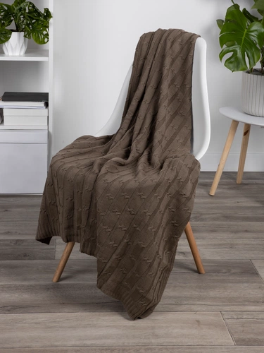 Плед Trenza, коричневый (какао) Плед Trenza, коричневый (какао)