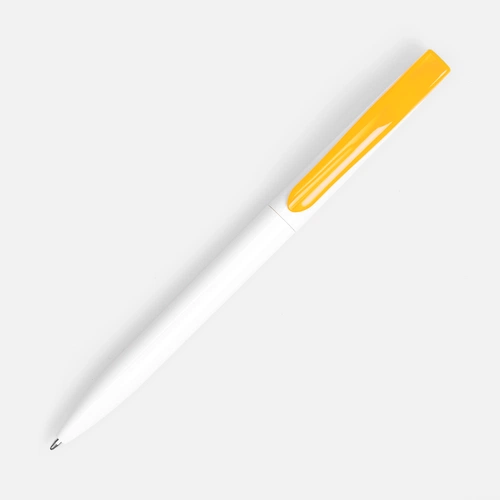 Ручка шариковая Pin, белая с желтым Ручка шариковая Pin, белая с желтым