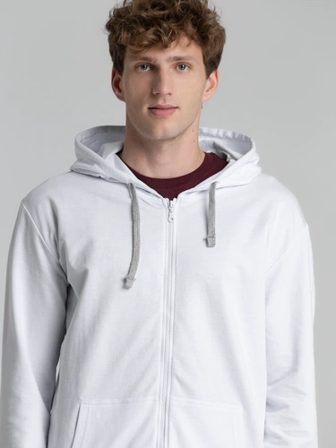 Толстовка на молнии с капюшоном Unit Siverga, белая Толстовка на молнии с капюшоном Unit Siverga, белая