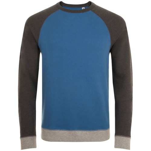 Толстовка унисекс Sandro, синяя с черным меланжем Толстовка унисекс Sandro, синяя с черным меланжем