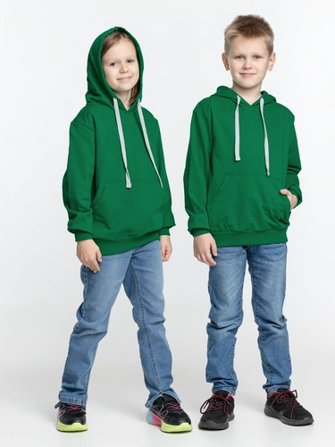 Толстовка с капюшоном детская Kirenga Kids, зеленая Толстовка с капюшоном детская Kirenga Kids, зеленая
