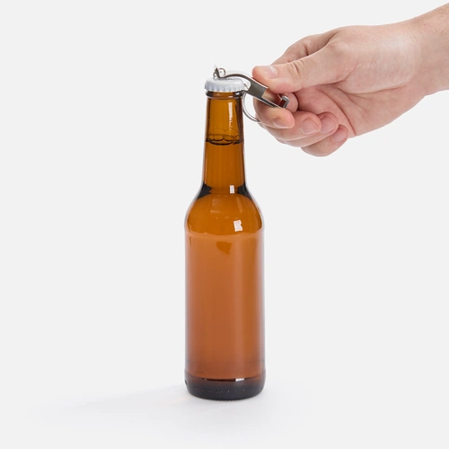 Брелок-подставка с открывалкой Virke, серебристый Брелок-подставка с открывалкой Virke, серебристый