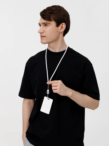 Шнурок для бейджа Tube Metal, белый Шнурок для бейджа Tube Metal, белый