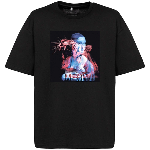 Футболка оверсайз «Дама с горностаем», черная Футболка оверсайз «Дама с горностаем», черная