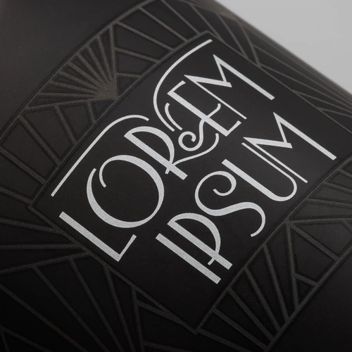 Кружка Visari, черная с деколью и круговой гравировкой