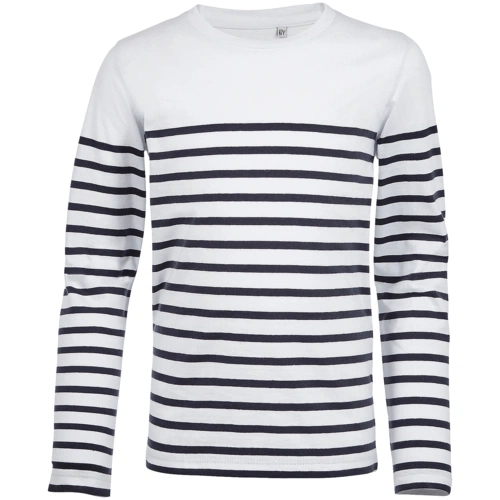 Футболка детская с длинным рукавом Matelot LSL Kids, белая с синим Футболка детская с длинным рукавом Matelot LSL Kids, белая с синим