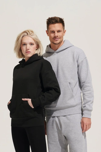 Худи оверсайз унисекс Origin, серый меланж Худи оверсайз унисекс Origin, серый меланж