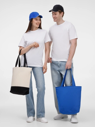 Сумка для покупок на молнии Shopaholic Zip, синяя Сумка для покупок на молнии Shopaholic Zip, синяя