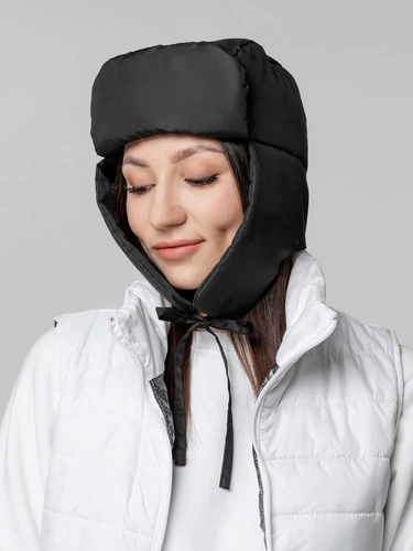 Шапка-ушанка Shelter, черная Шапка-ушанка Shelter, черная